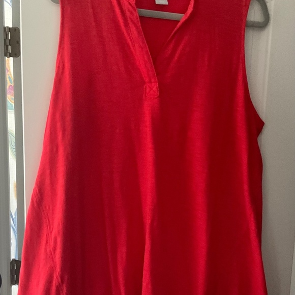 Chico's Relaxed Red Sleeveless Tank Tunic - Picture 1 of 3